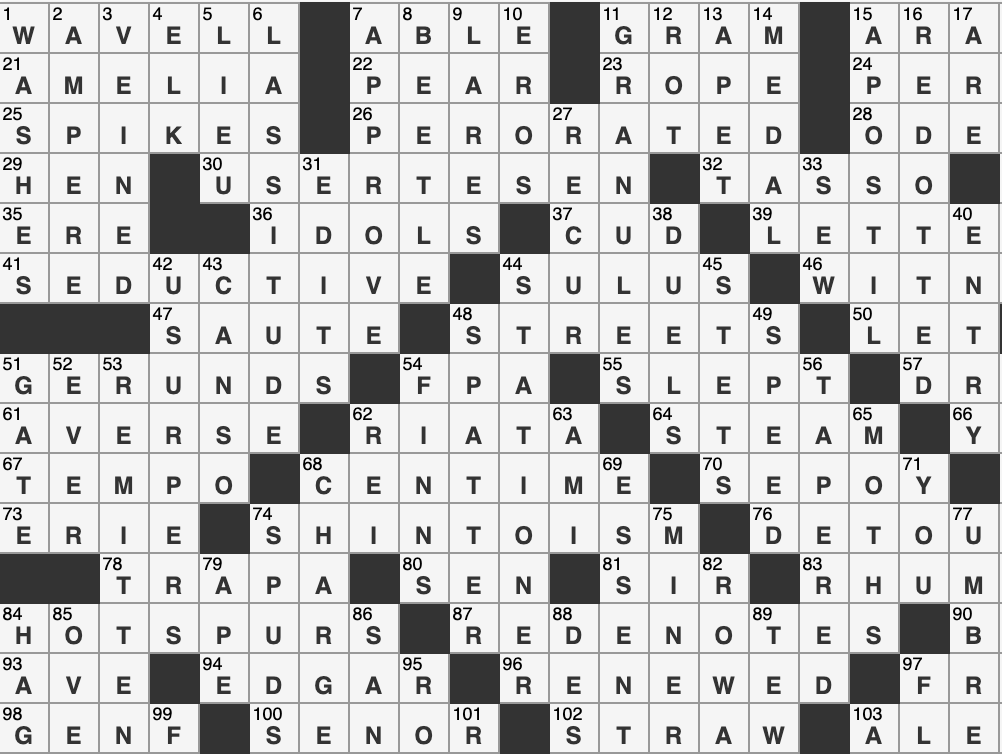 ny times crossword answers