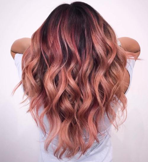 ombré hair rose gold