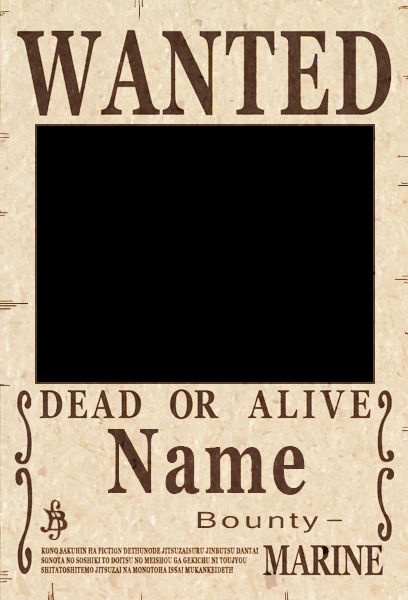 one piece wanted poster template