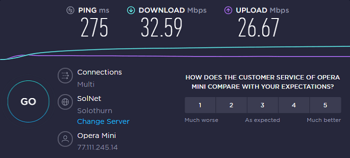 opera vpn speed