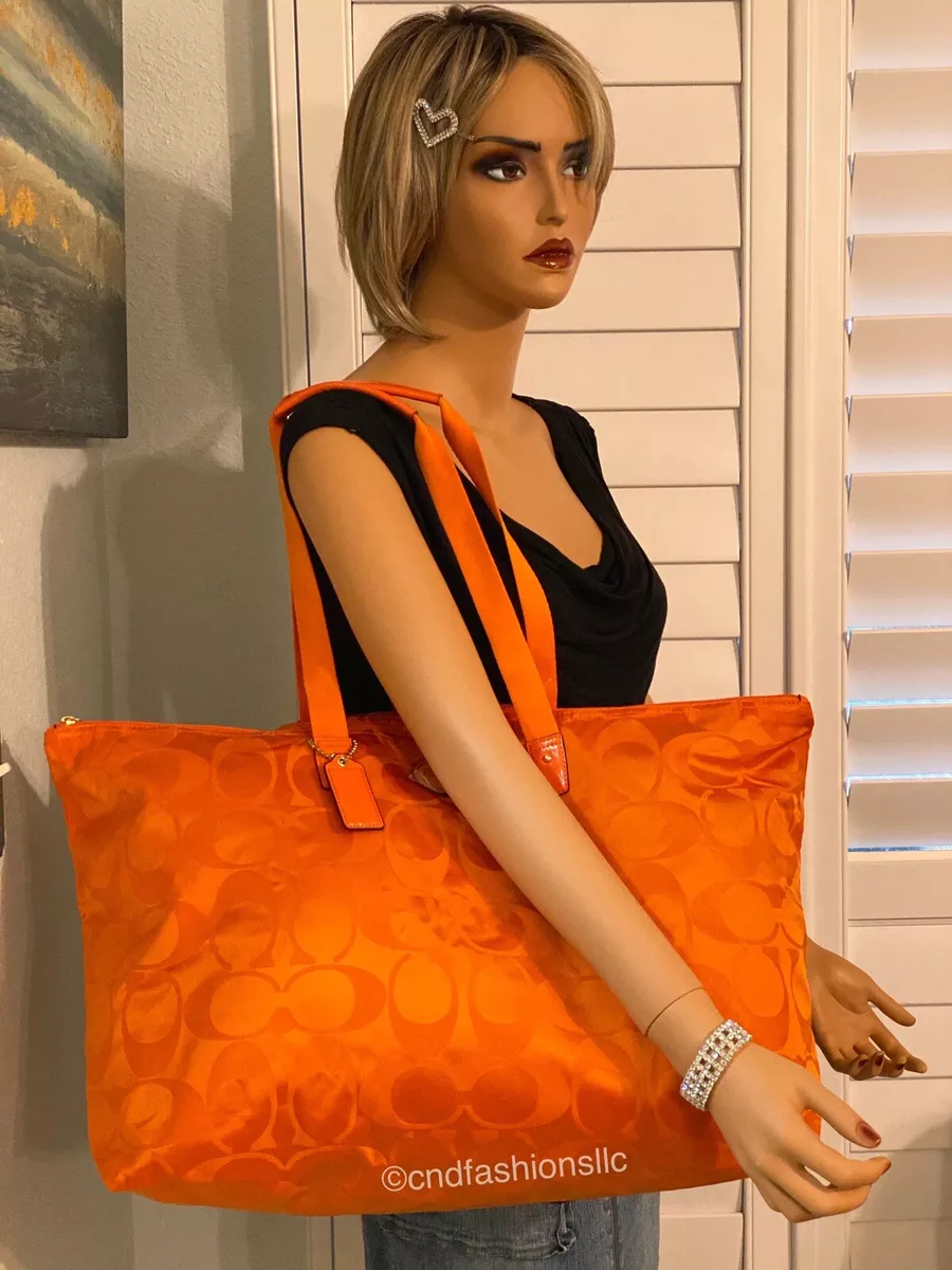 orange coach handbag