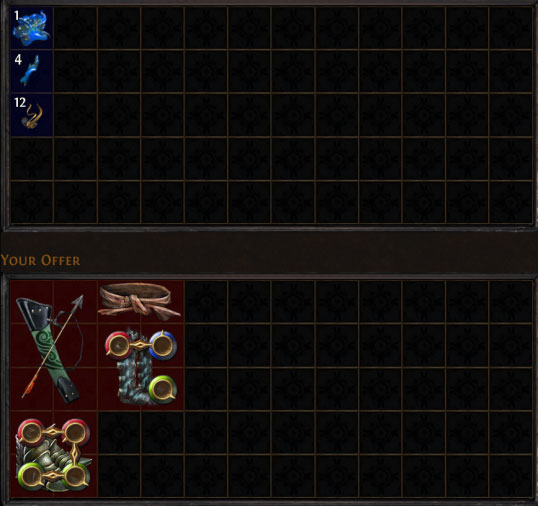 path of exile all vendor recipes