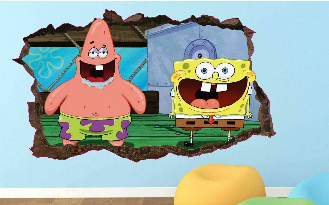 patrick smiling spongebob