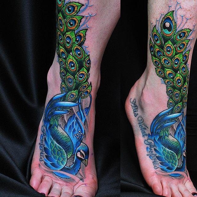 peacock foot tattoo