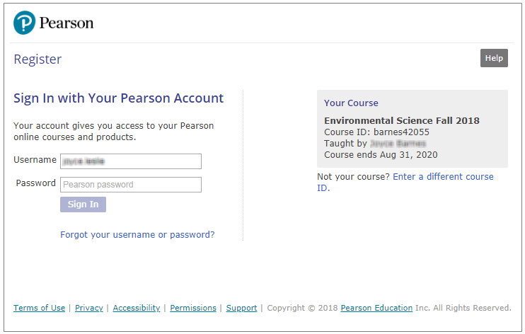 pearson mylab login