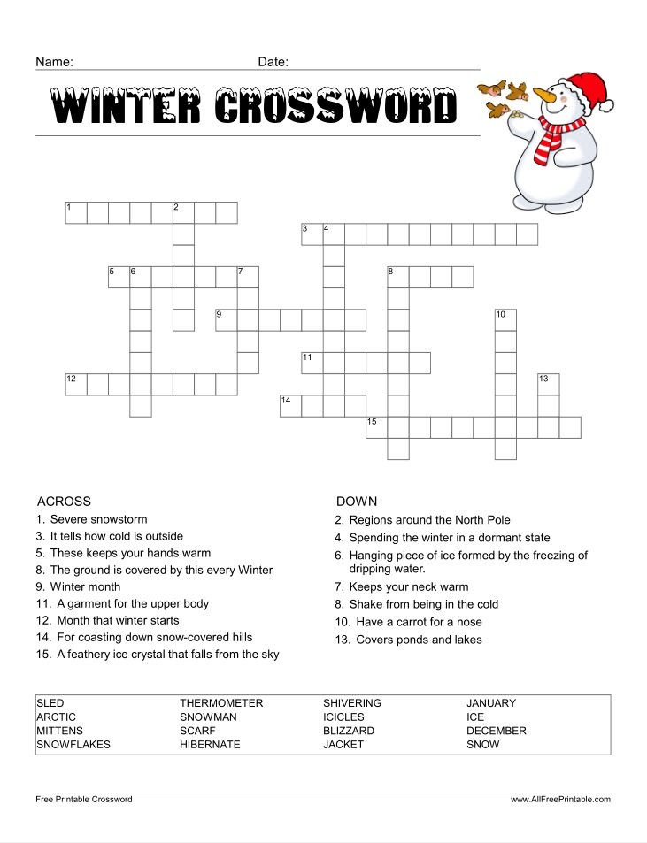 personification of winter crossword clue