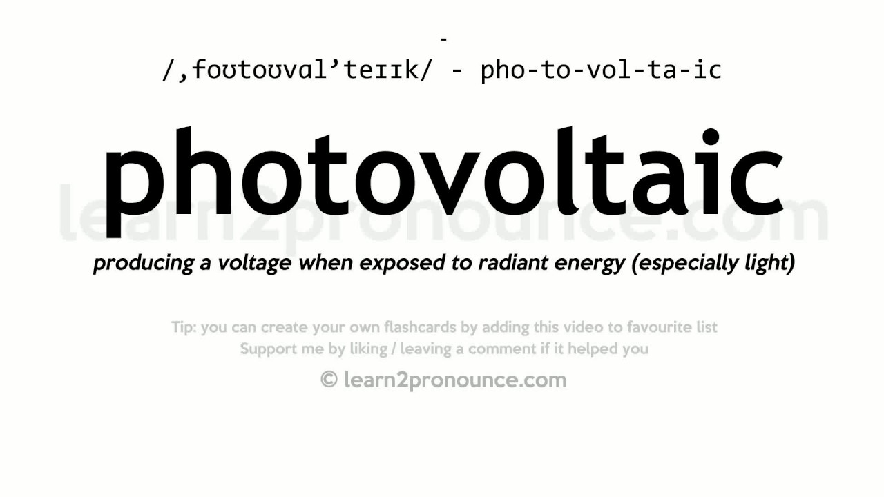 photovoltaic pronunciation