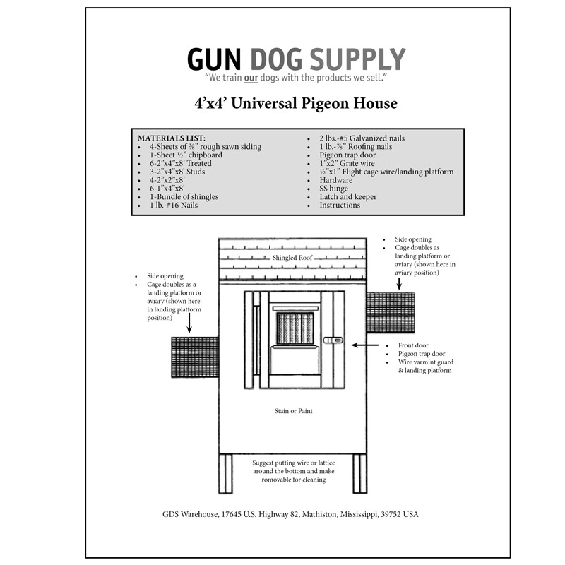 pigeon loft plans