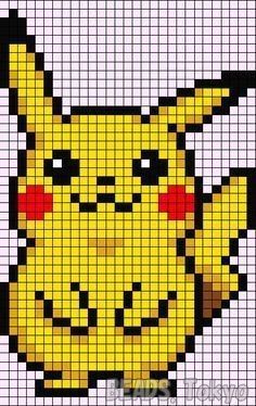 pixel art pikachu kawaii