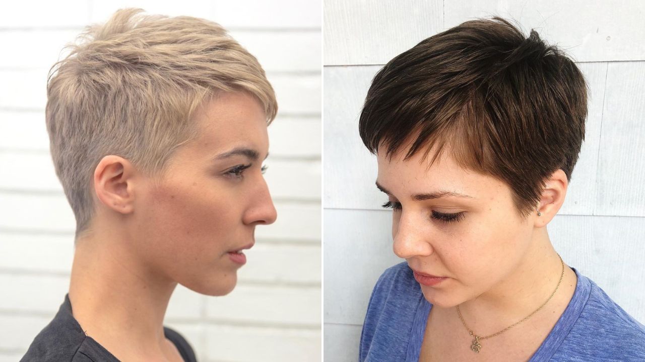 pixie short hair shaved sides female