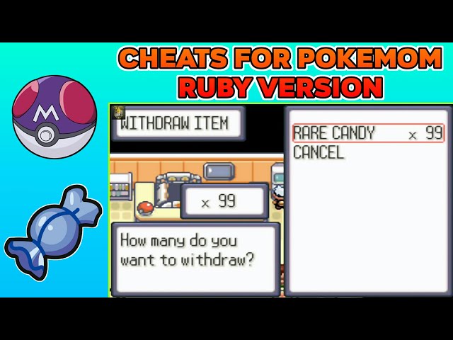 pokemon ruby cheats master ball