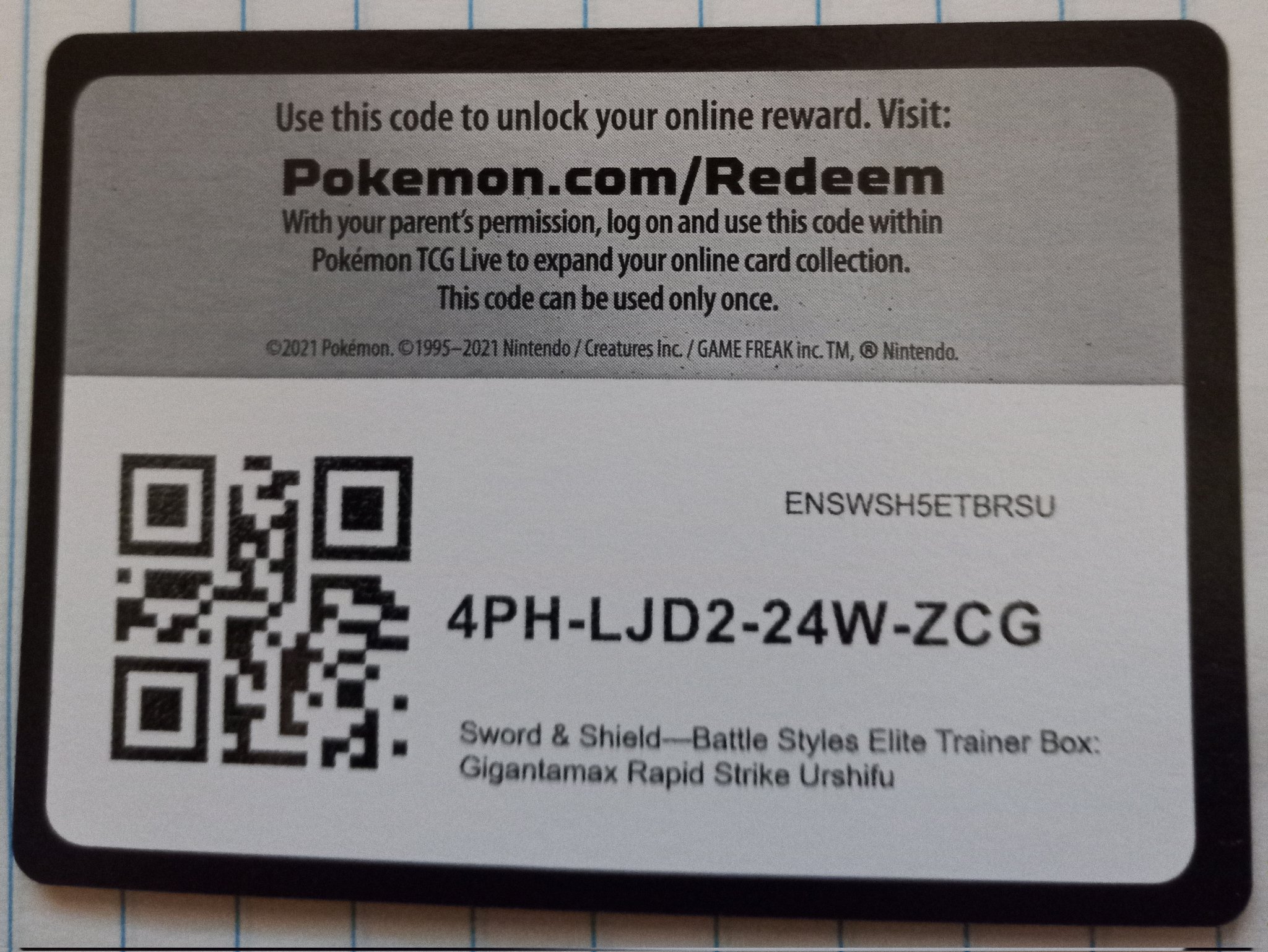 pokémon tcg live code