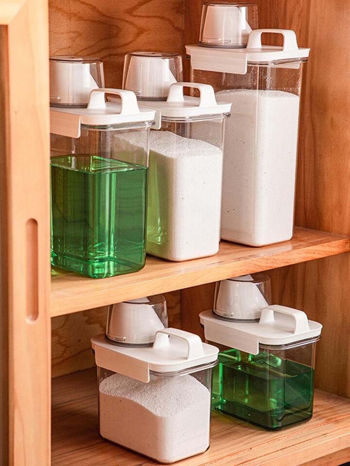 powder laundry detergent storage