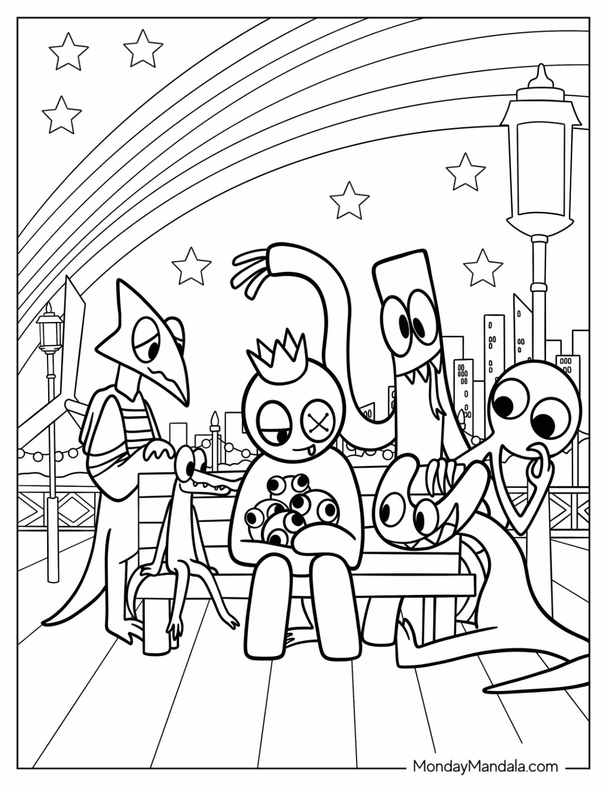 rainbow friends coloring pages