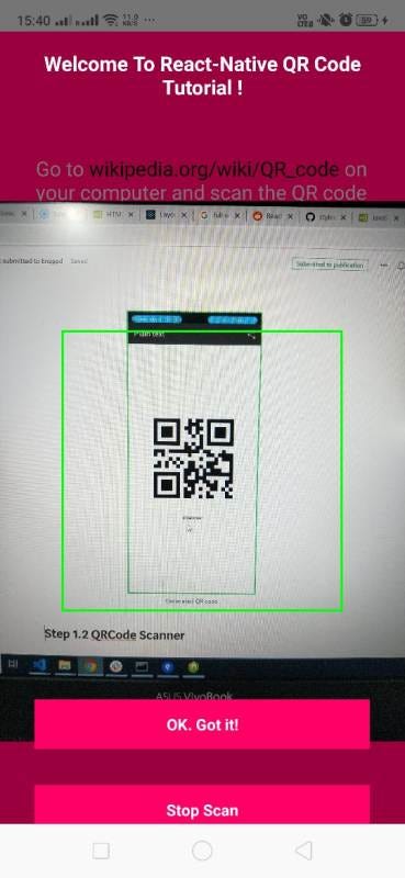 react native camera qr code scanner