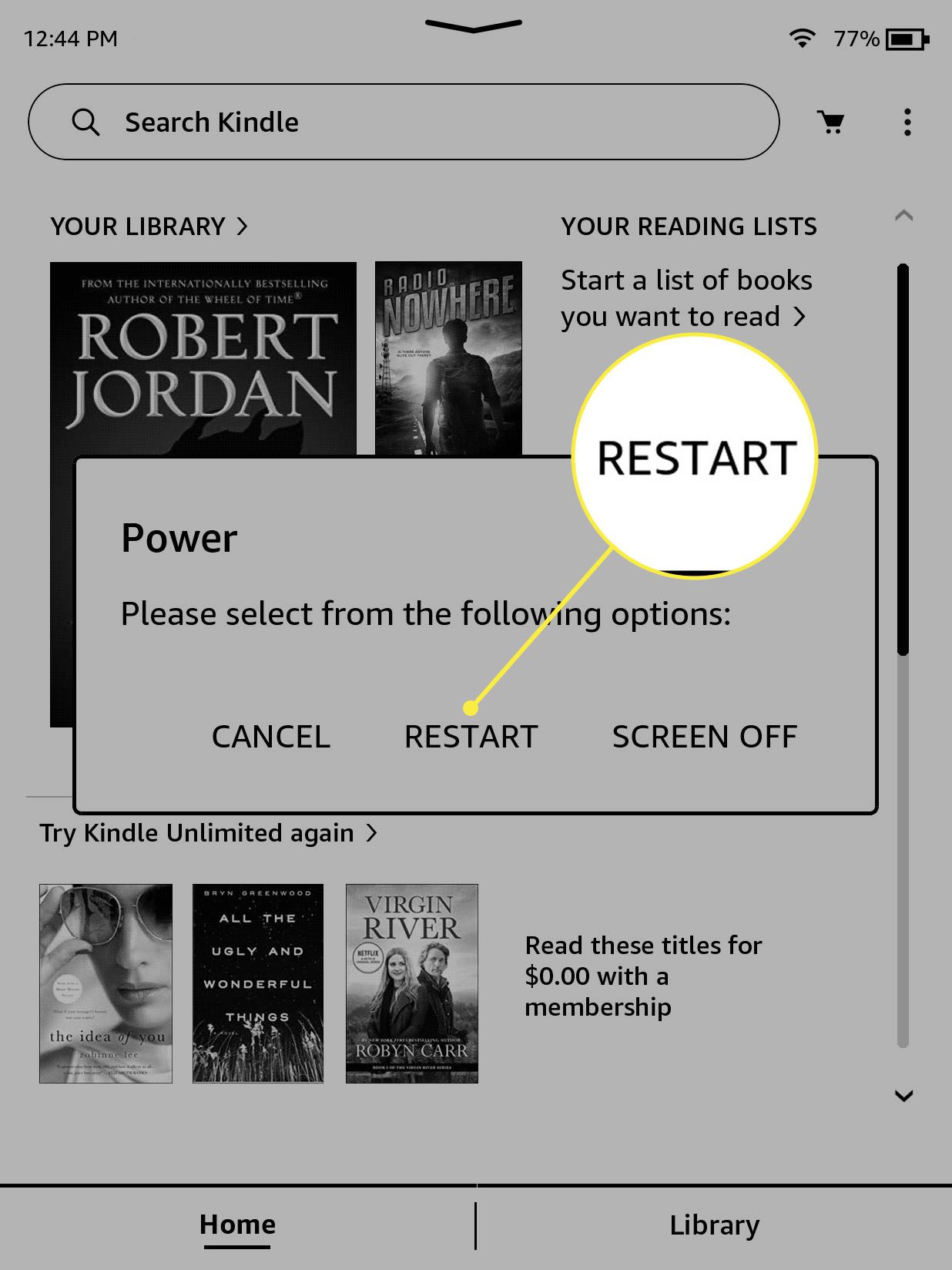 reboot kindle paperwhite