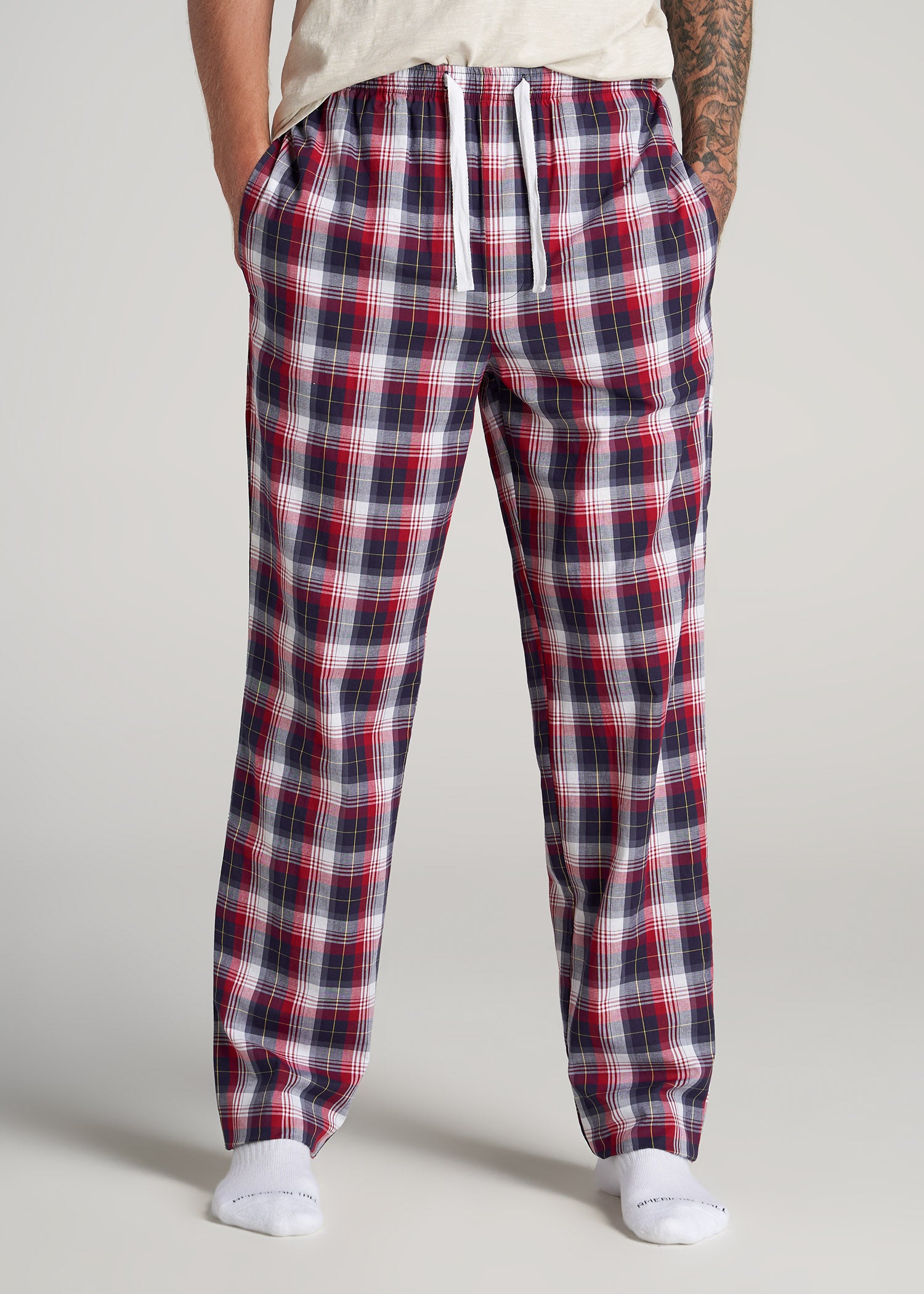 red plaid pajama pants