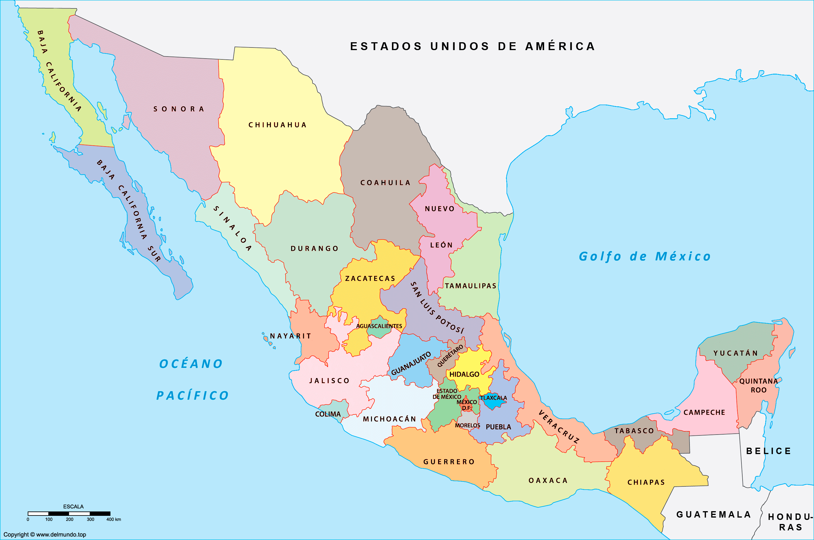 republica mexicana con nombres grande