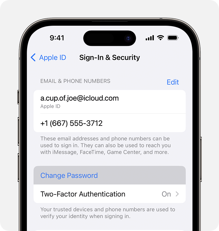 reset apple id account