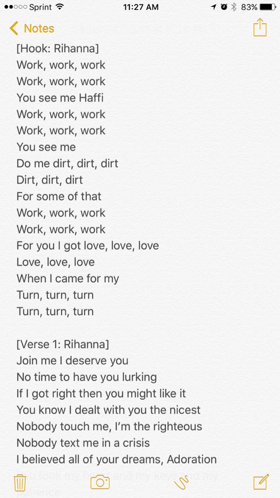 rihanna work şarkı sözleri