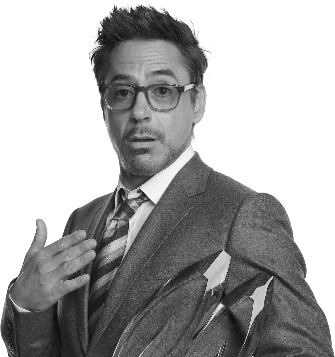 robert downey jr black and white meme