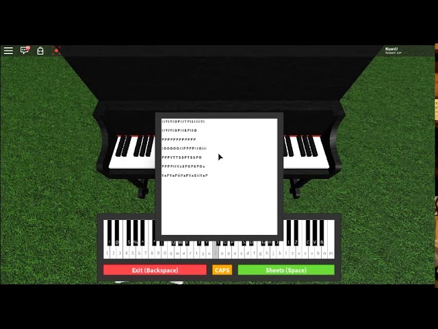 roblox virtual piano sheets