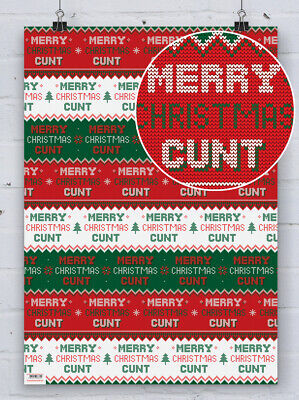 rude christmas wrapping paper