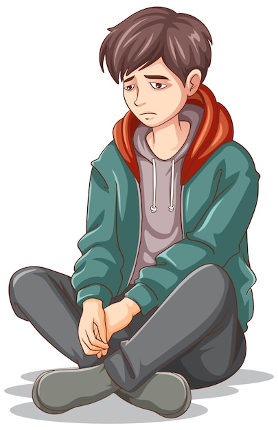 sad boy cartoon