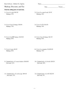 sales tax worksheet answer key