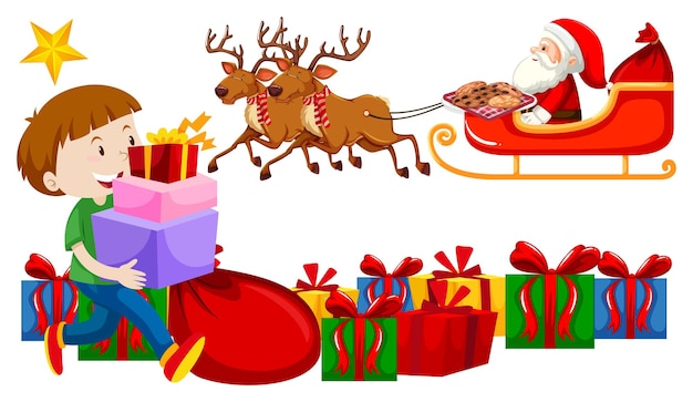 santa on a sleigh clipart