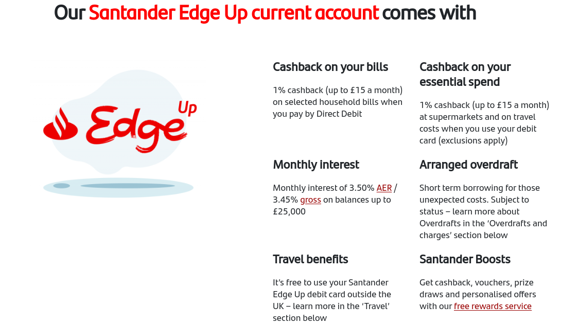 santander edge account vs 123 account