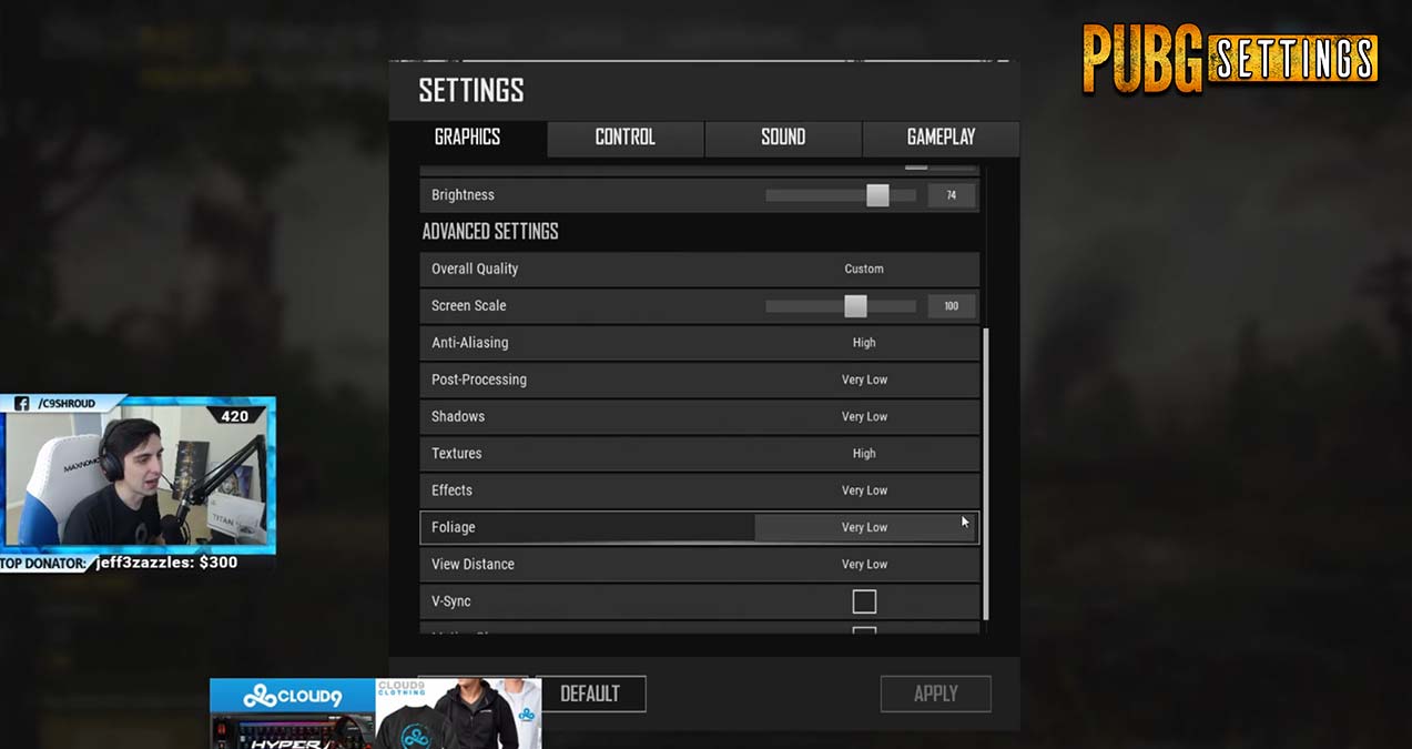 setting sensitivity pubg pc