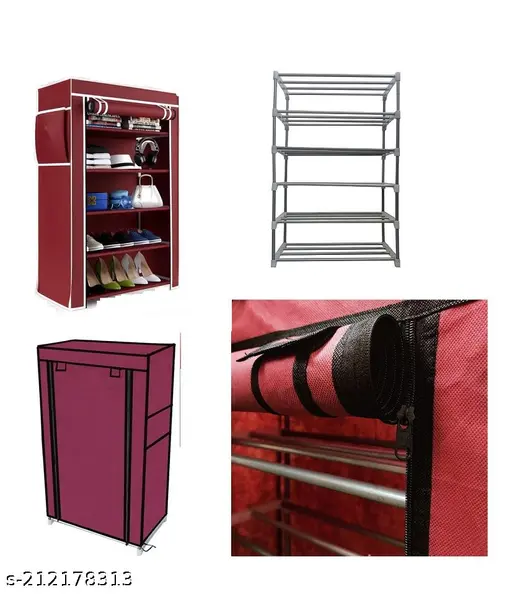 shoe rack with cover metal
