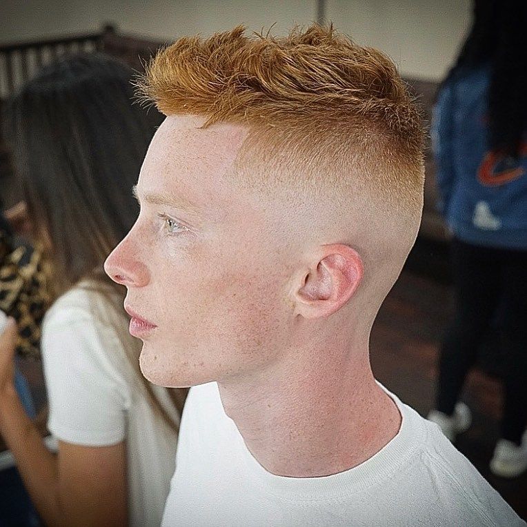 short ginger fade haircut