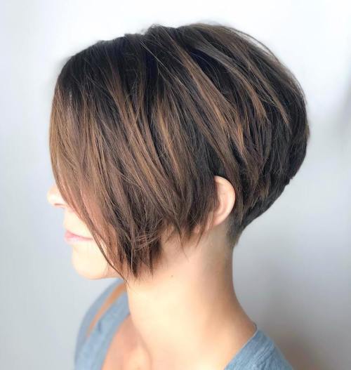 short hair at back longer at front