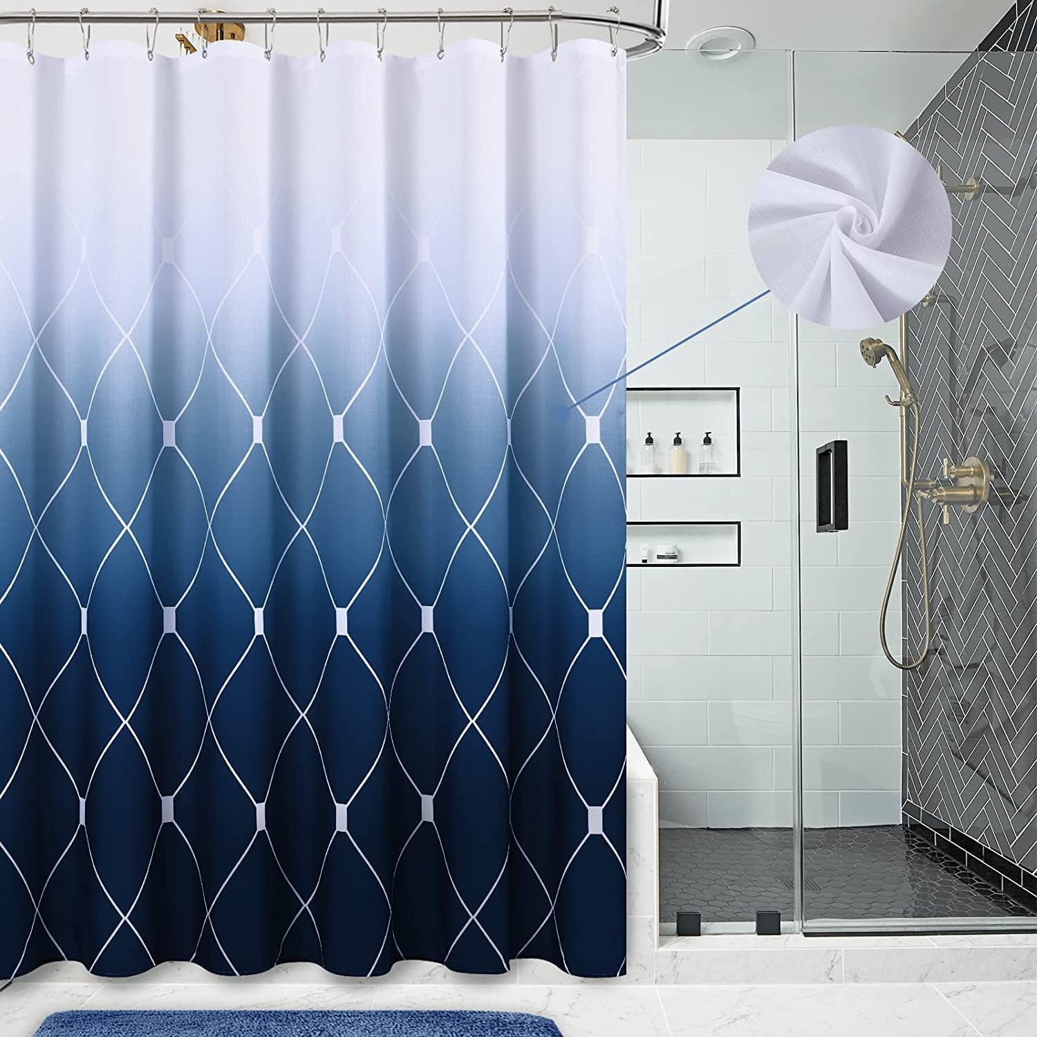 shower curtains in blue