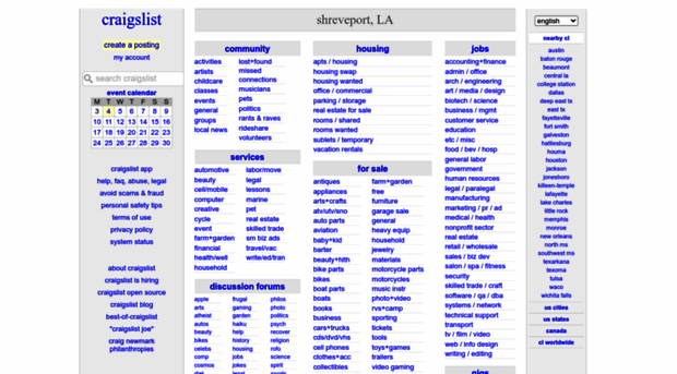 shreveport craigslist