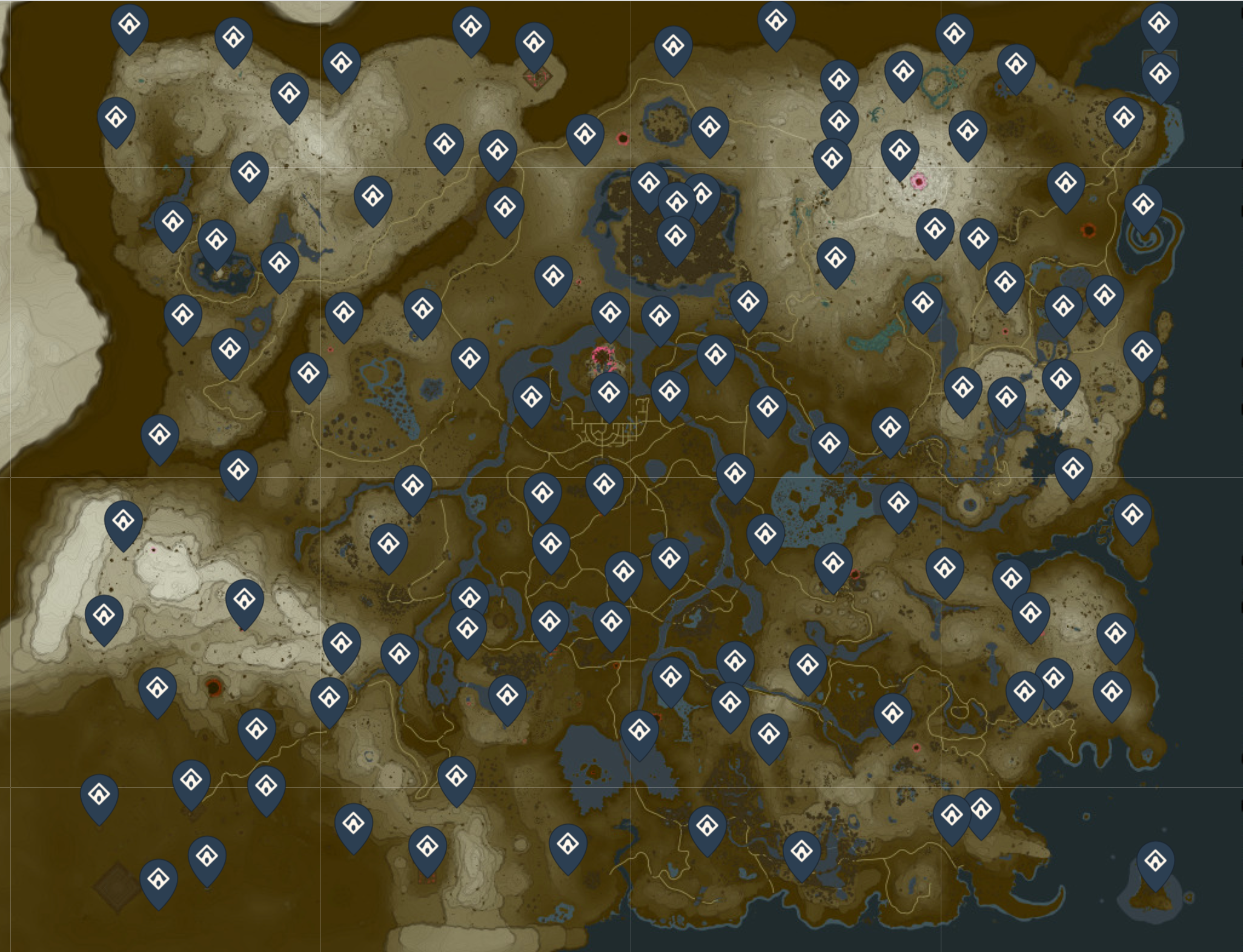 shrines zelda map