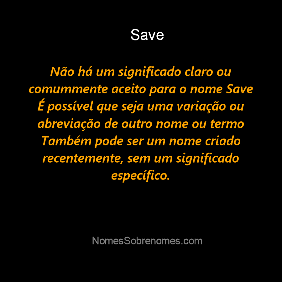 significado save