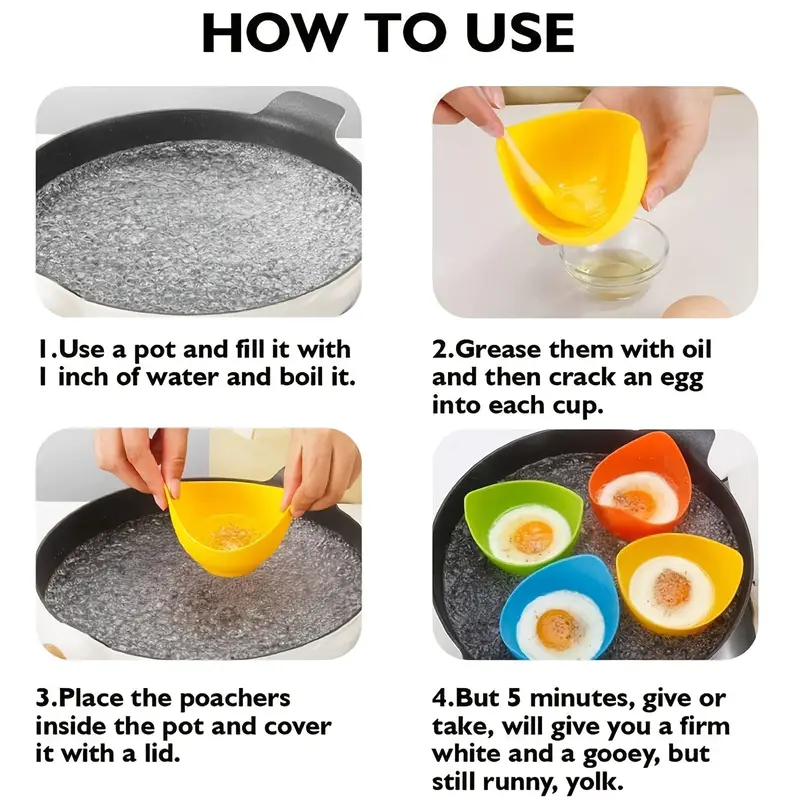 silicone egg poacher cups