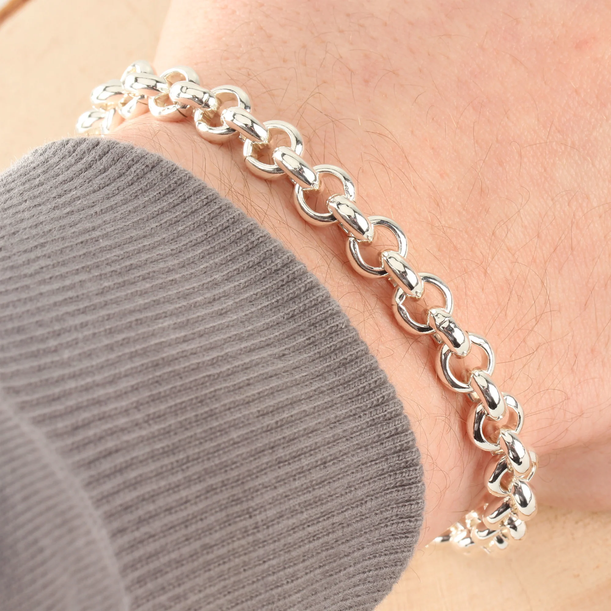 silver belcher bracelet womens