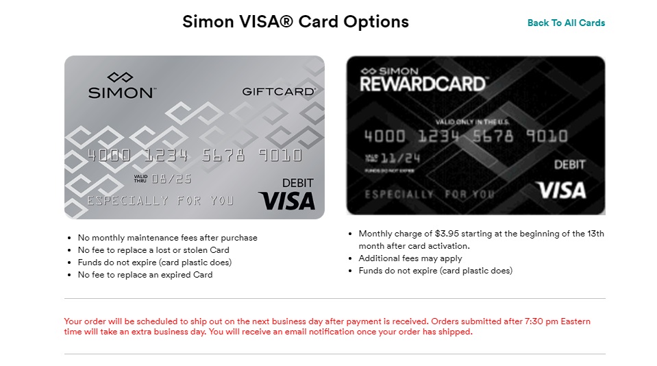 simon gift card zip code