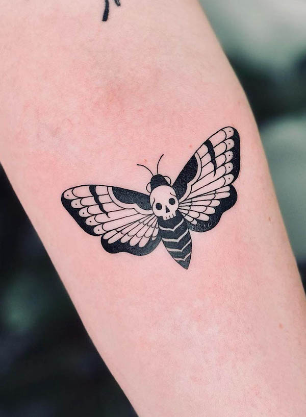 simple moth tattoo