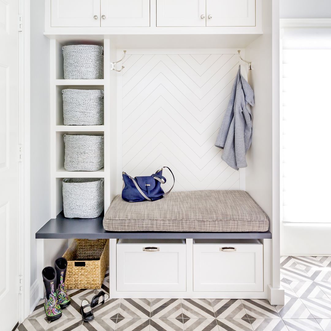 small mudroom bench with storage