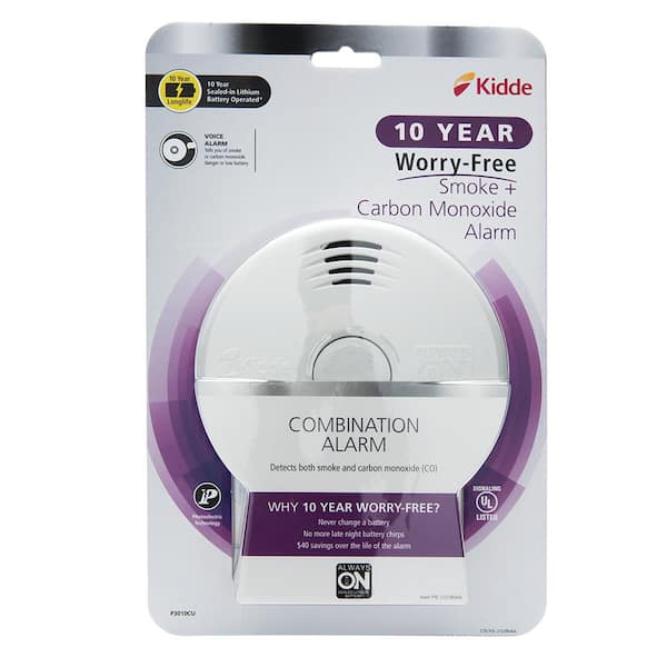 smoke carbon monoxide detector 10 year battery