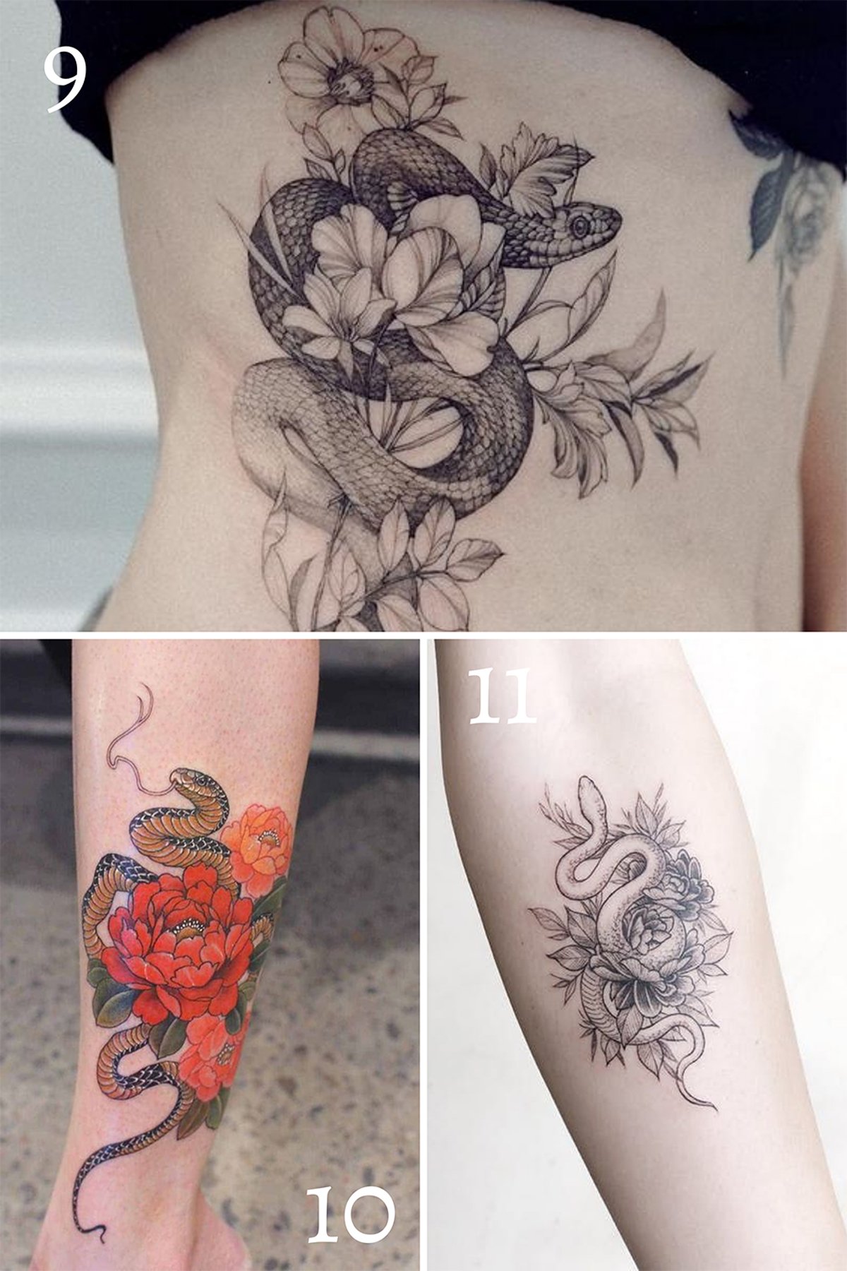 snake and flower tattoo meaning