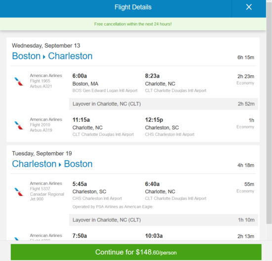 south carolina flight tickets