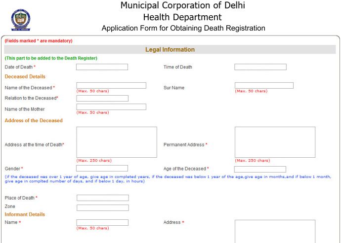 south delhi municipal corporation death certificate