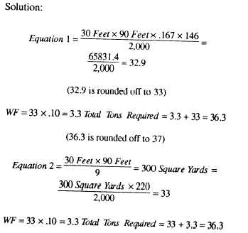 square yards to tons asphalt