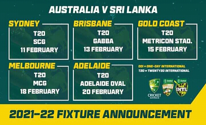 sri lanka vs australia t20 2022 schedule